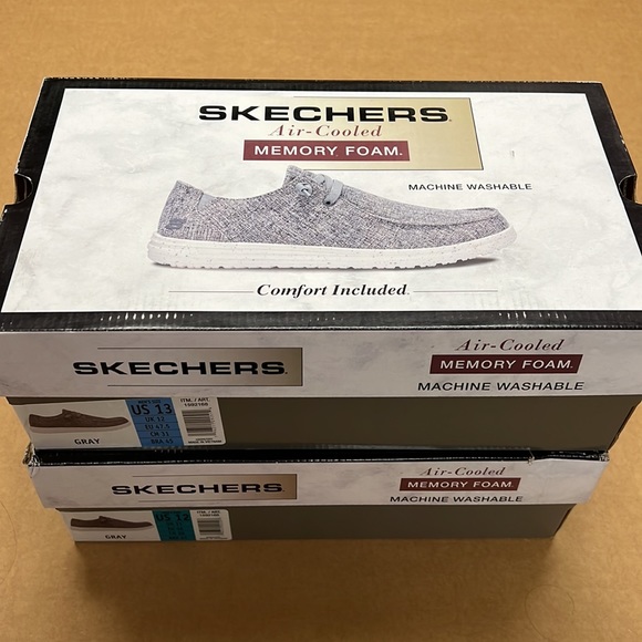 NEW - Skechers Men Canvas Slip-On Shoes (Gray) - Picture 9 of 9